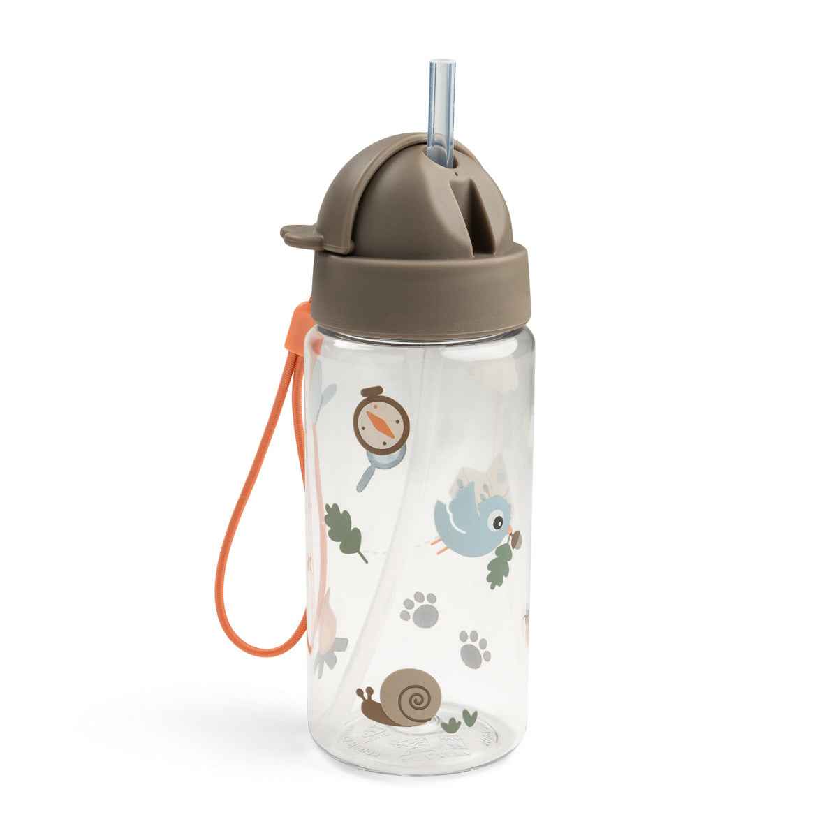 Done by Deer® Steklenička s slamico Tiny trails Sand 350 ml Done by Deer