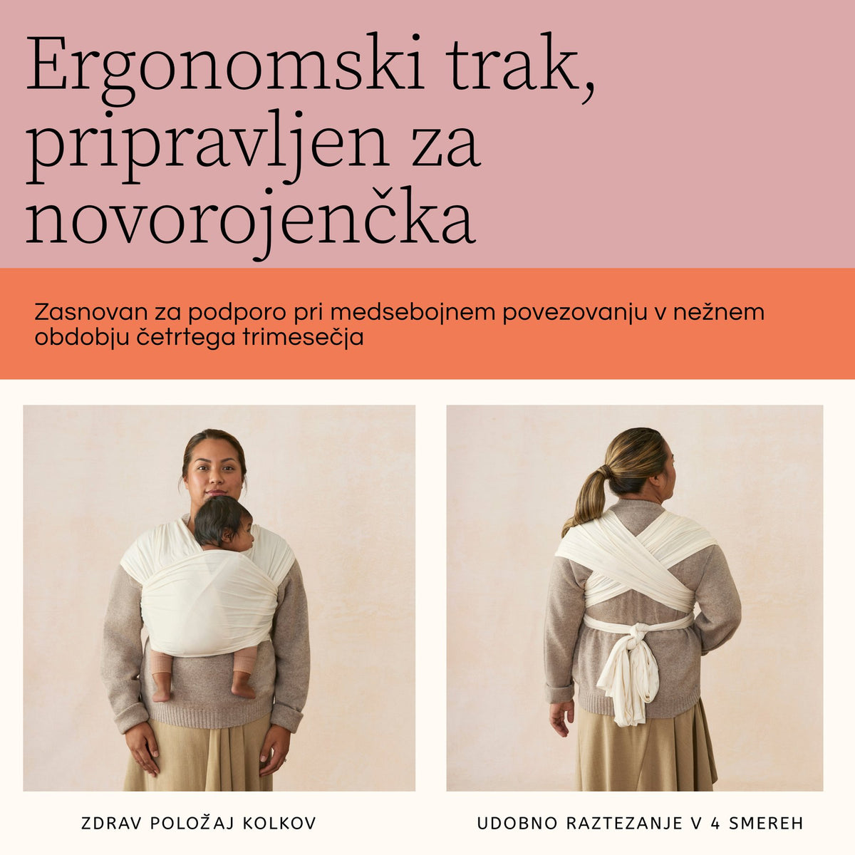 Ergobaby® Aura Wrap Sustainable Knit Cream – slika 7