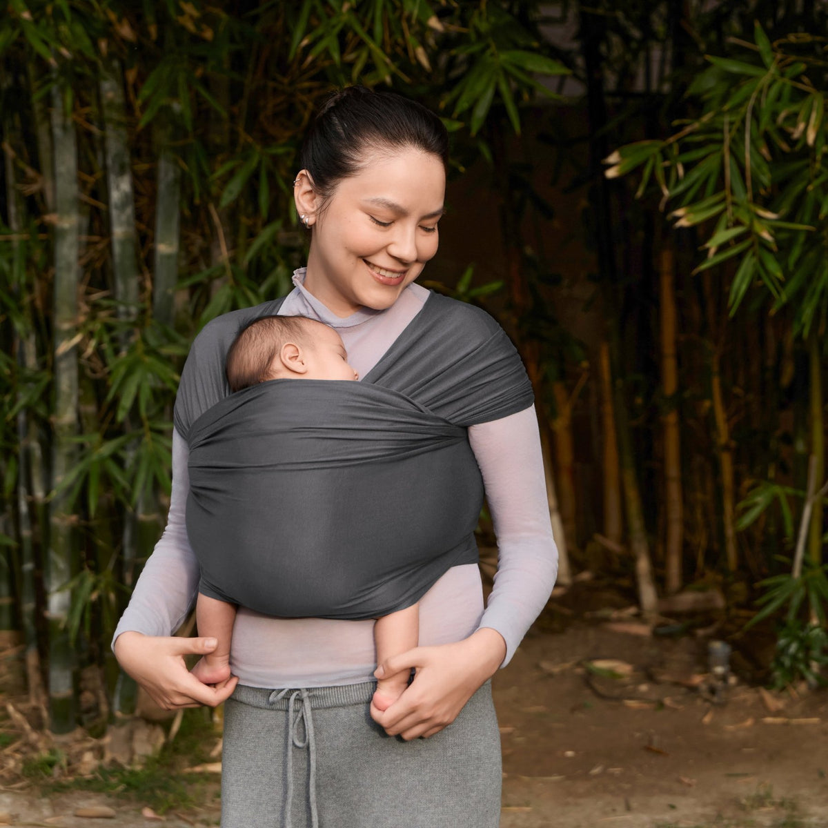 Ergobaby® Aura Wrap Sustainable Knit Soft Black – slika 11