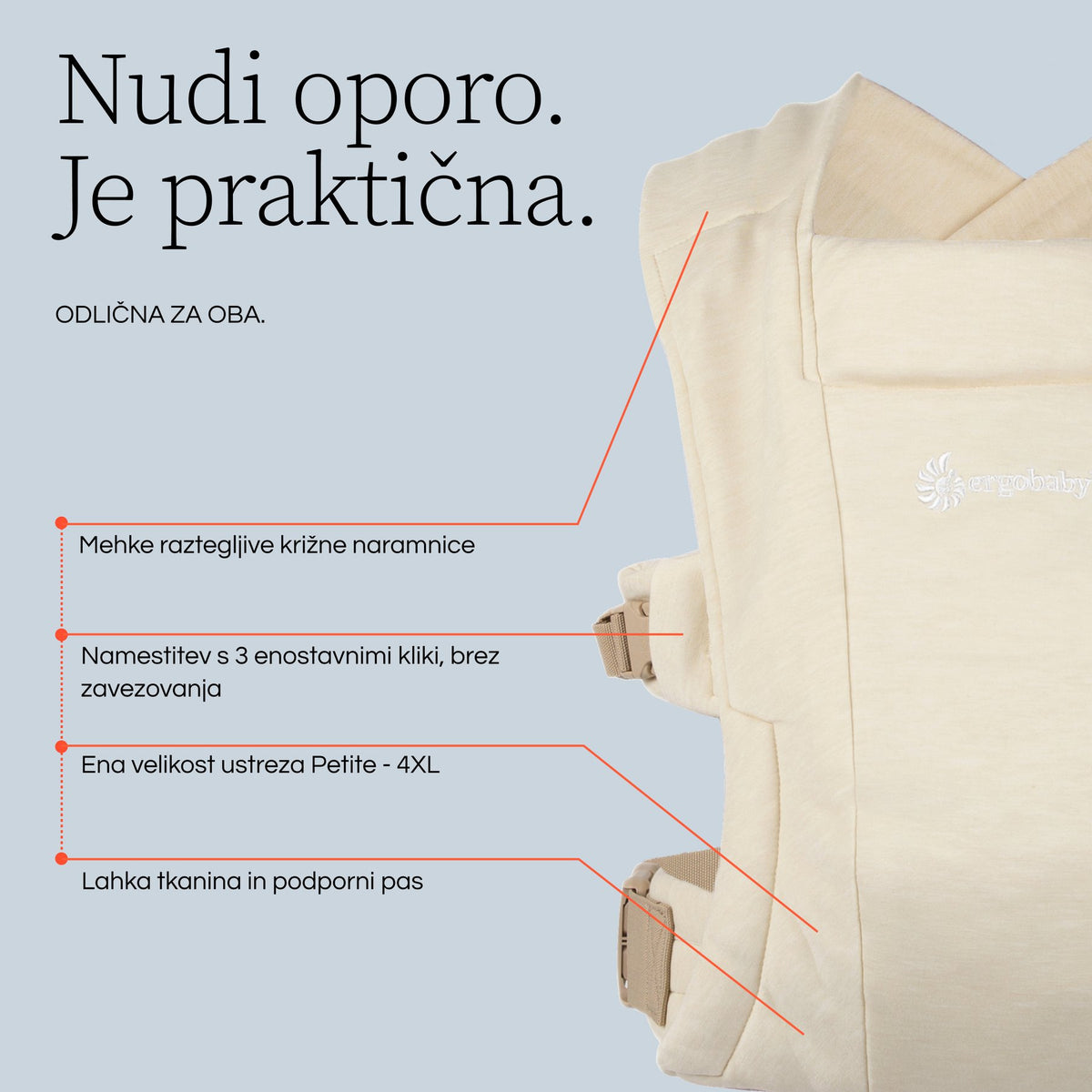 Ergobaby® Carrier Embrace Heather Grey – slika 7