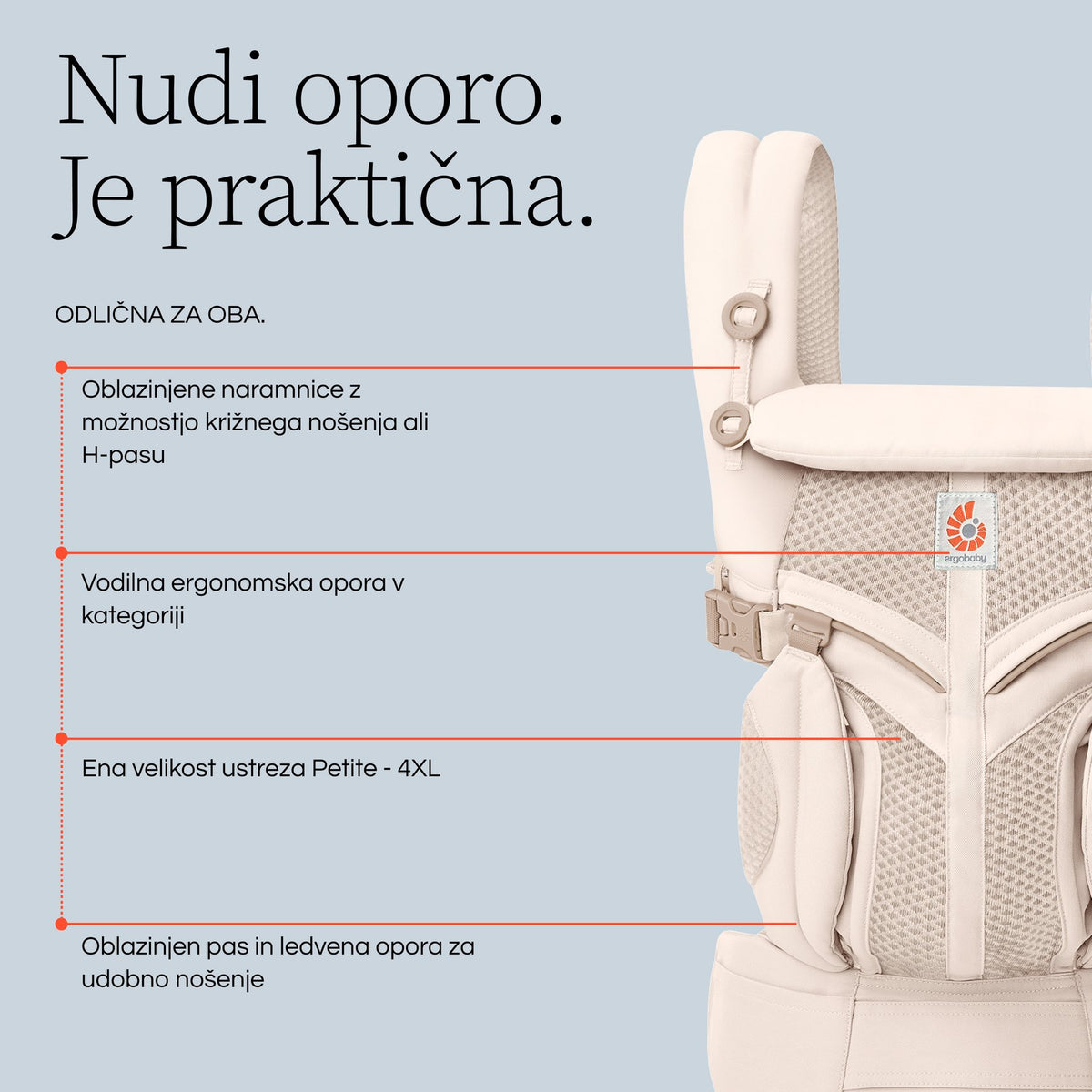 Ergobaby® Baby Carrier Omni Classic Mesh Soft Olive – slika 5