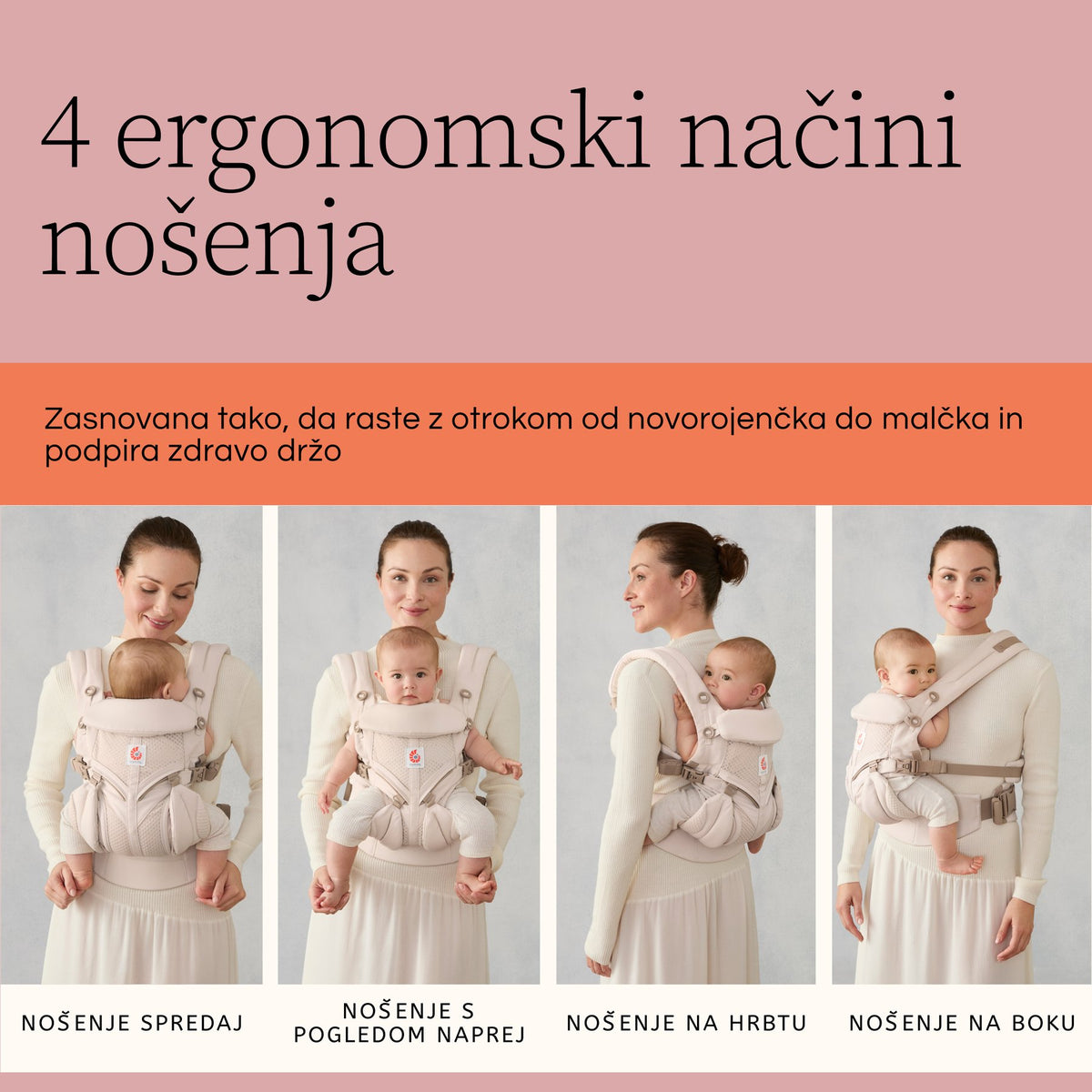Ergobaby® Baby Carrier Omni Classic Mesh Soft Olive – slika 6