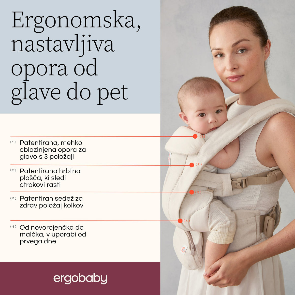 Ergobaby® Omni Deluxe Linen Carrier – slika 5