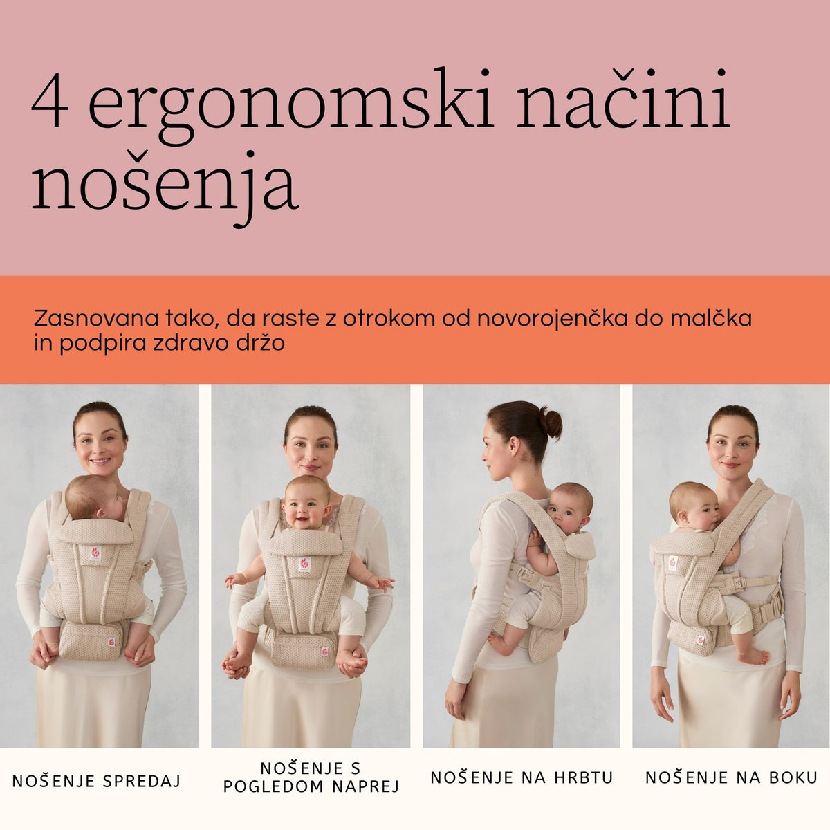 Ergobaby® Baby Carrier Omni Deluxe Mesh Soft Olive – slika 8