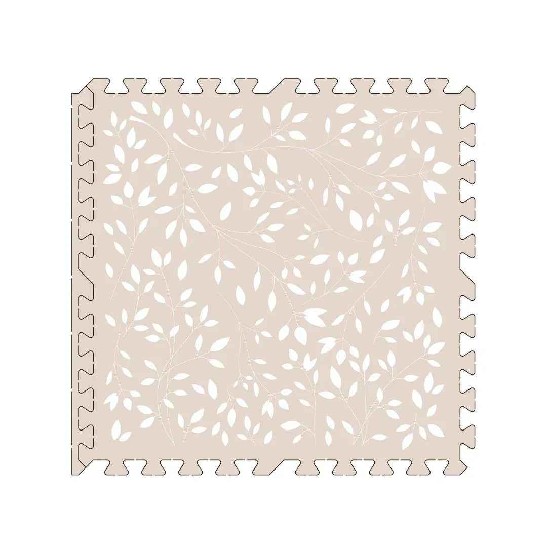 Evibell® Igralna podloga Puzzle 120x180 Leaves Cream Tan Evibell