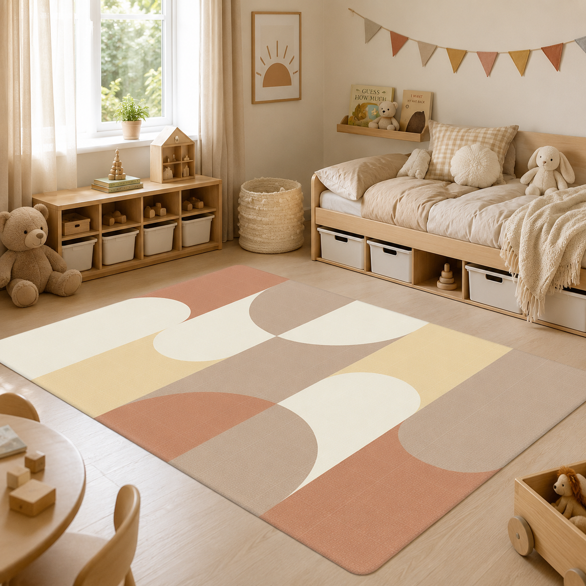 Evibell® Double-sided TPU Foam Play Mat 140x200 Confetti/Terracotta – slika 7