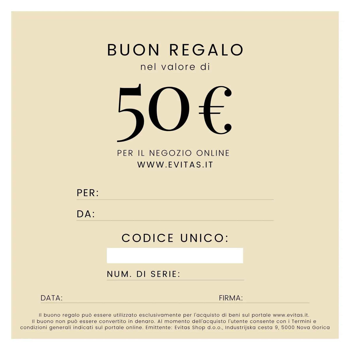 BUONO REGALO Evitas Evitas
