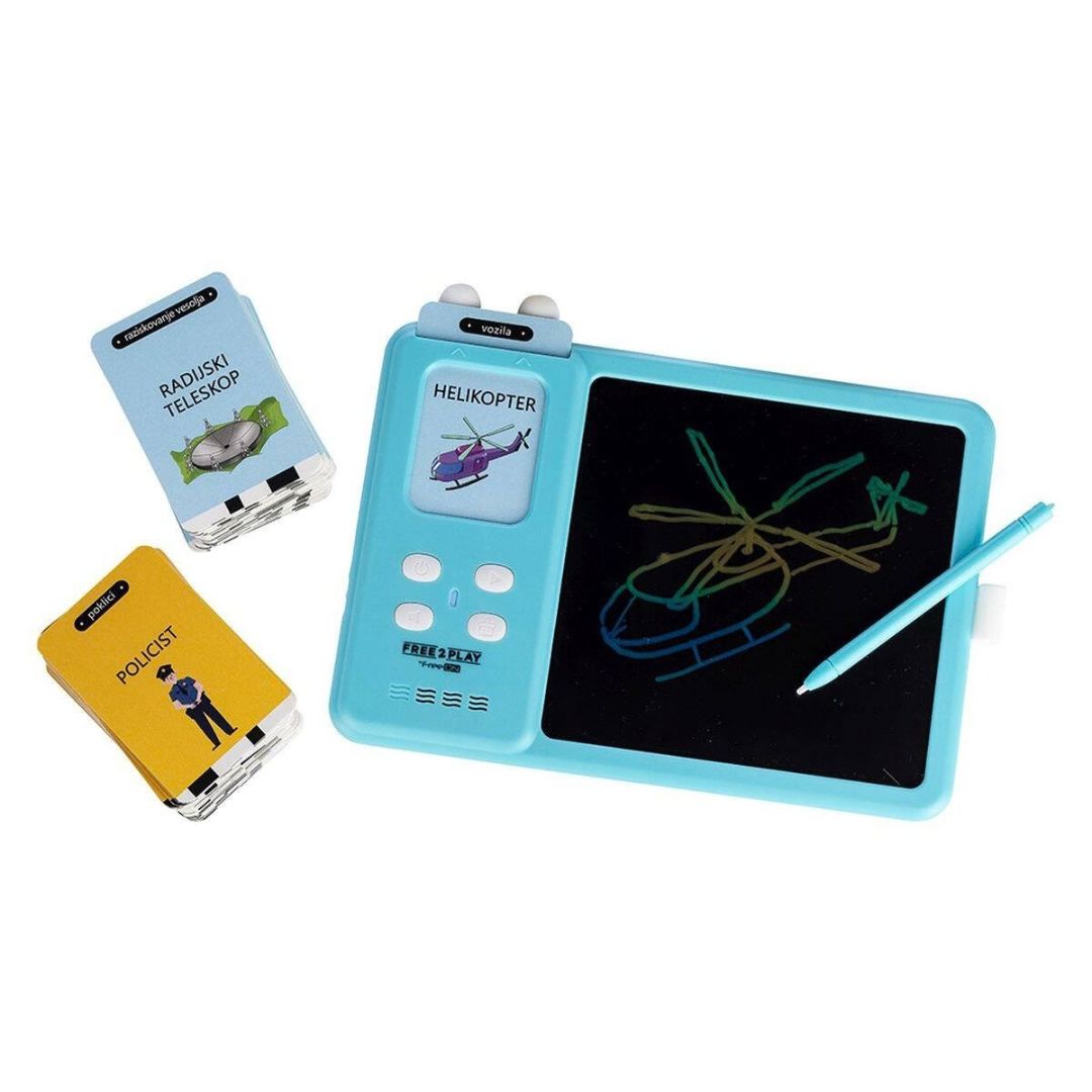 Free2Play® Interaktivní LCD tablet s kartičkami 2v1 Blue