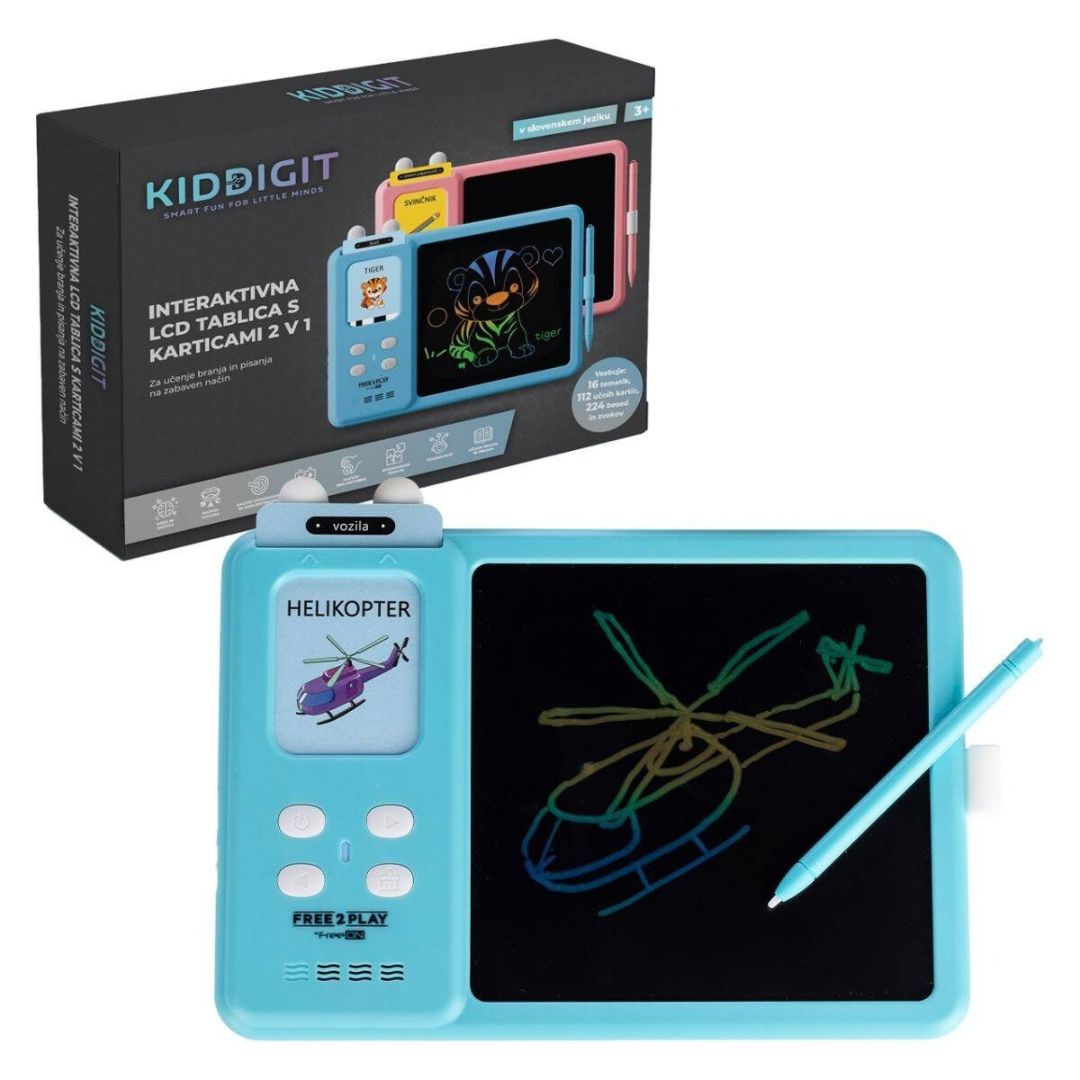 Free2Play® Interaktivní LCD tablet s kartičkami 2v1 Blue – slika 2