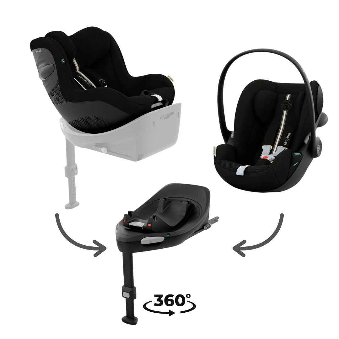 Cybex® 3v1 Avtosedež Cloud G3 i-Size (40-87 cm) + Sirona G3 (61-105 cm) Moon Black + Baza G3 360 Cybex