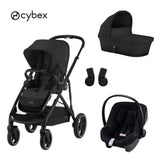 Cybex® Baby Stroller 3in1 Gazelle™ S + Car Seat Aton B2 Moon Black