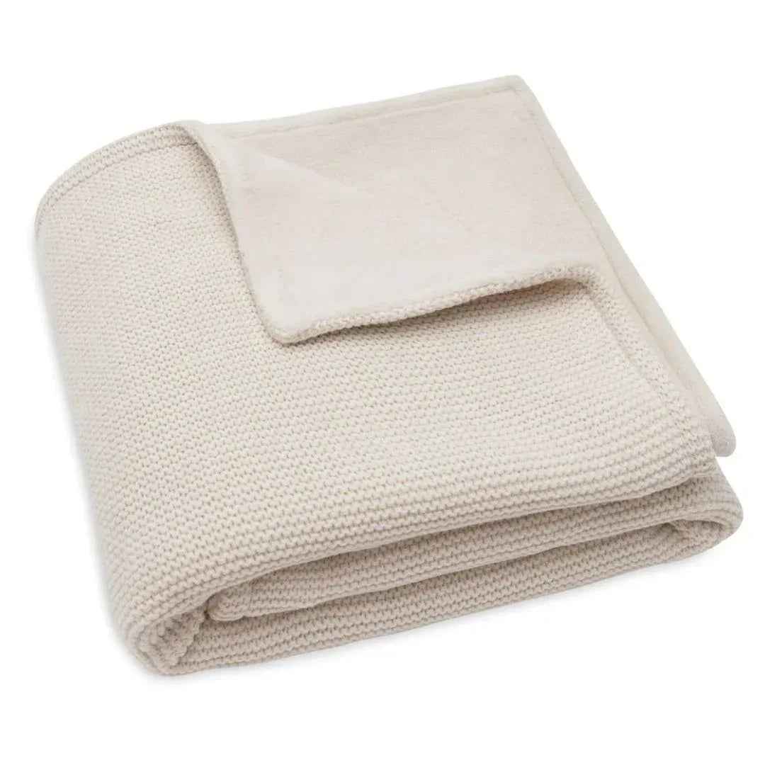 Jollein® Bombažna odejica 75x100 Basic Knit Oatmeal/Velvet Jollein