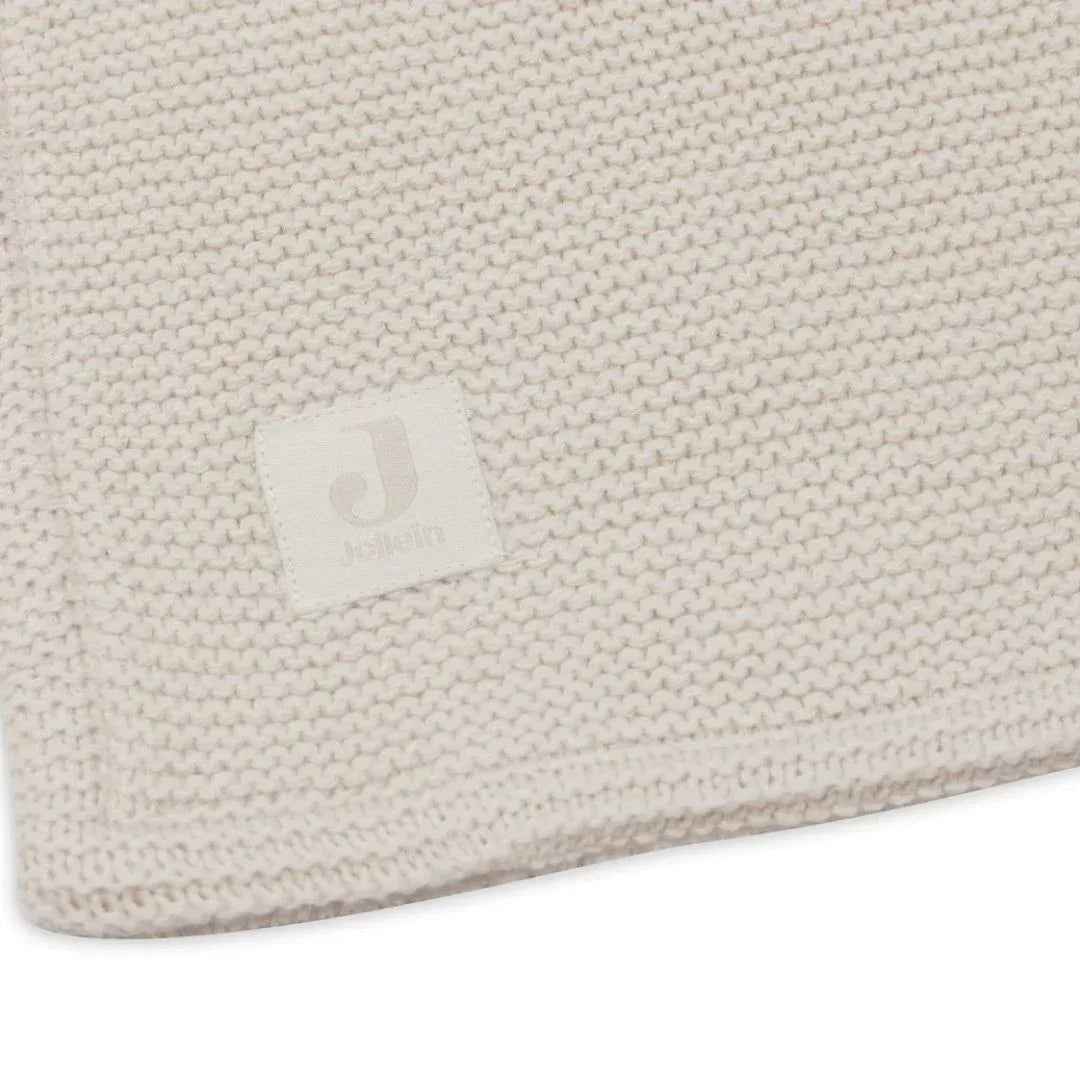 Jollein® Bombažna odejica 75x100 Basic Knit Oatmeal/Velvet Jollein