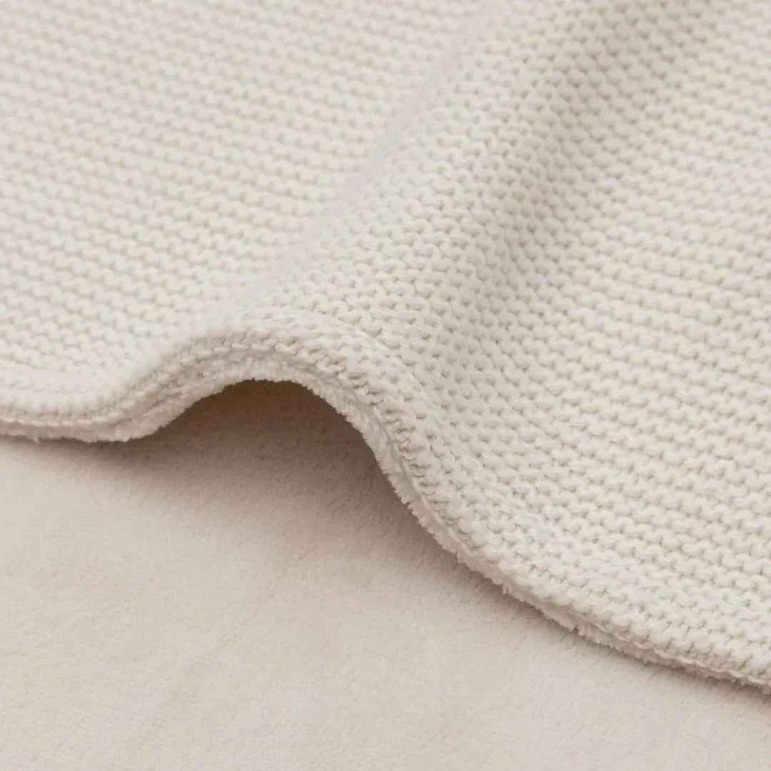 Jollein® Bombažna odejica 75x100 Basic Knit Oatmeal/Velvet Jollein