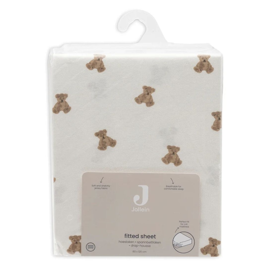 Jollein® Cotton fitted sheet 60x120cm Mini Teddy Bear – slika 3