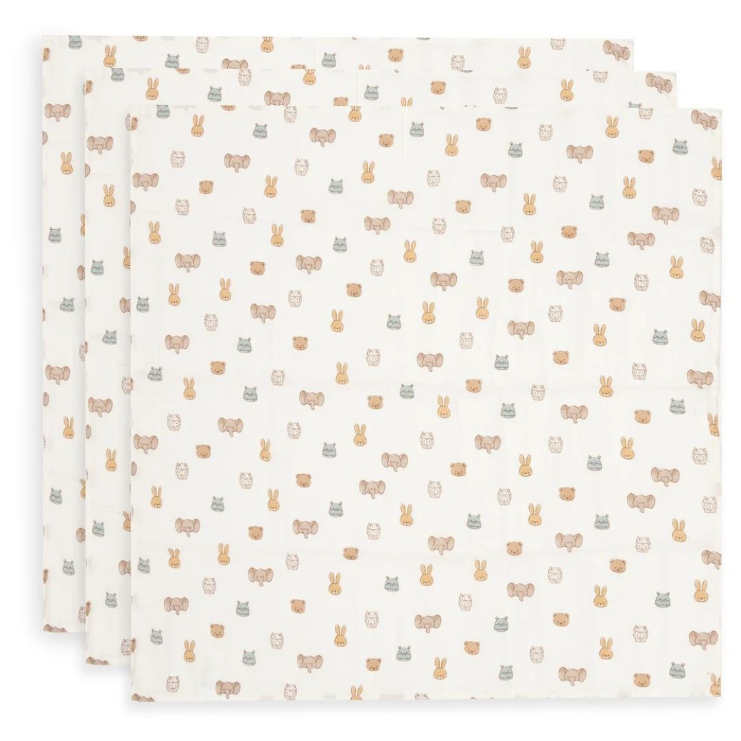 Jollein® Muslin Cloth 70x70cm Jollies 3 Pack