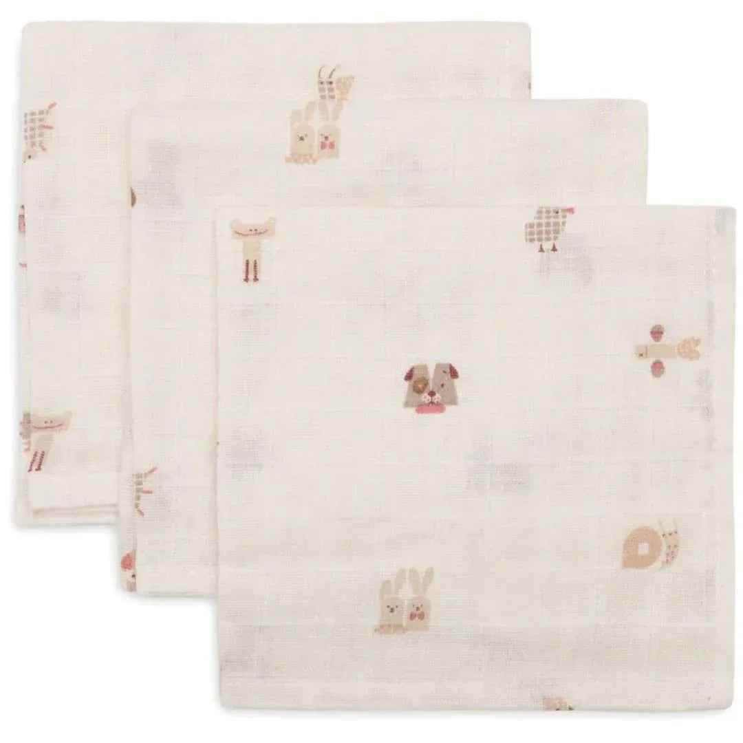 Jollein® Komplet 3 krpic za umivanje Animal Friends 20x15 Jollein