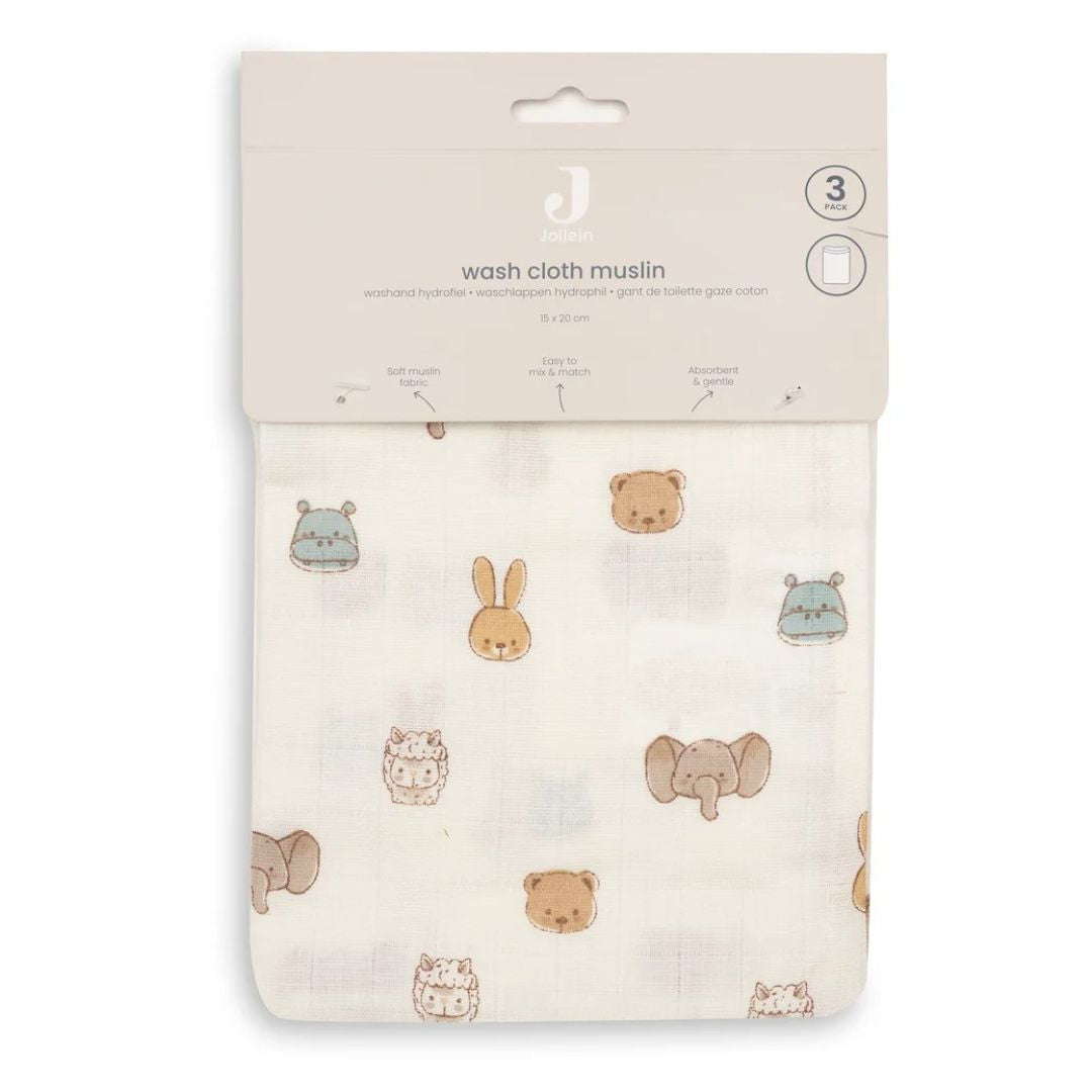 Jollein® Set of 3 Washcloths Jollies 20x15 – slika 3
