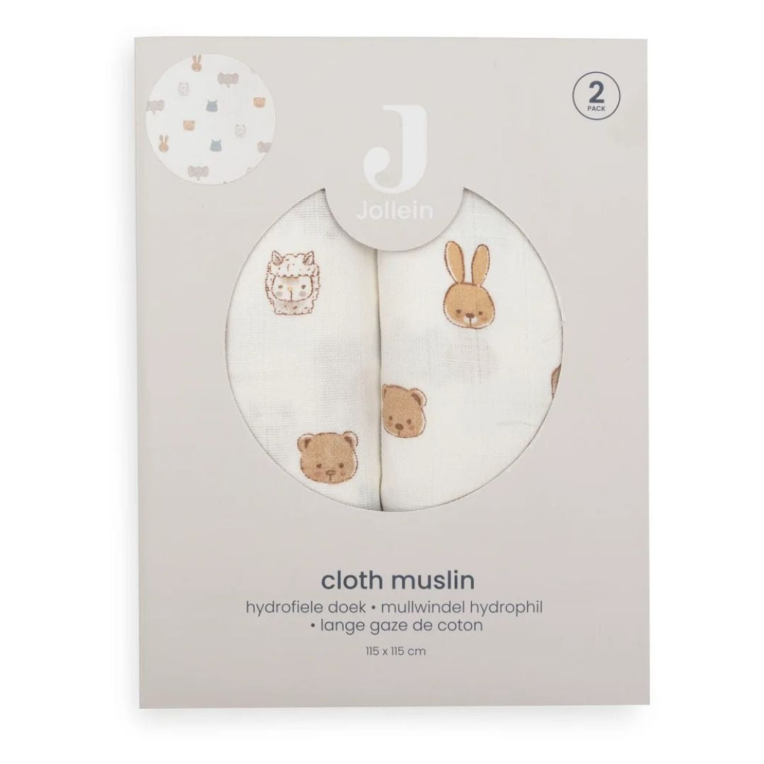 Jollein® Set of two muslin swaddles Jollies 115x115cm – slika 4