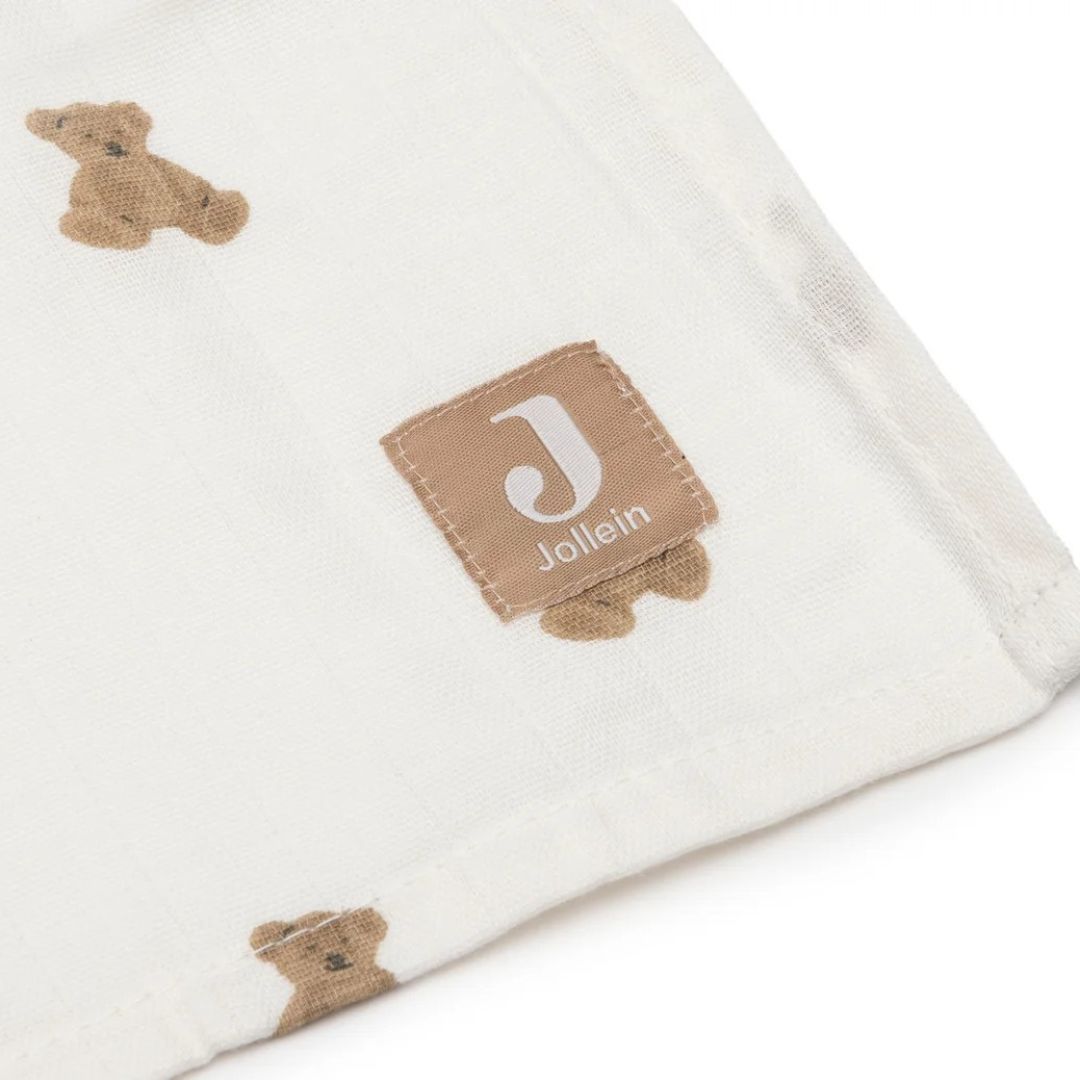 Jollein® Set of Two Muslin Cloths Mini Teddy Bear 115x115cm – slika 2