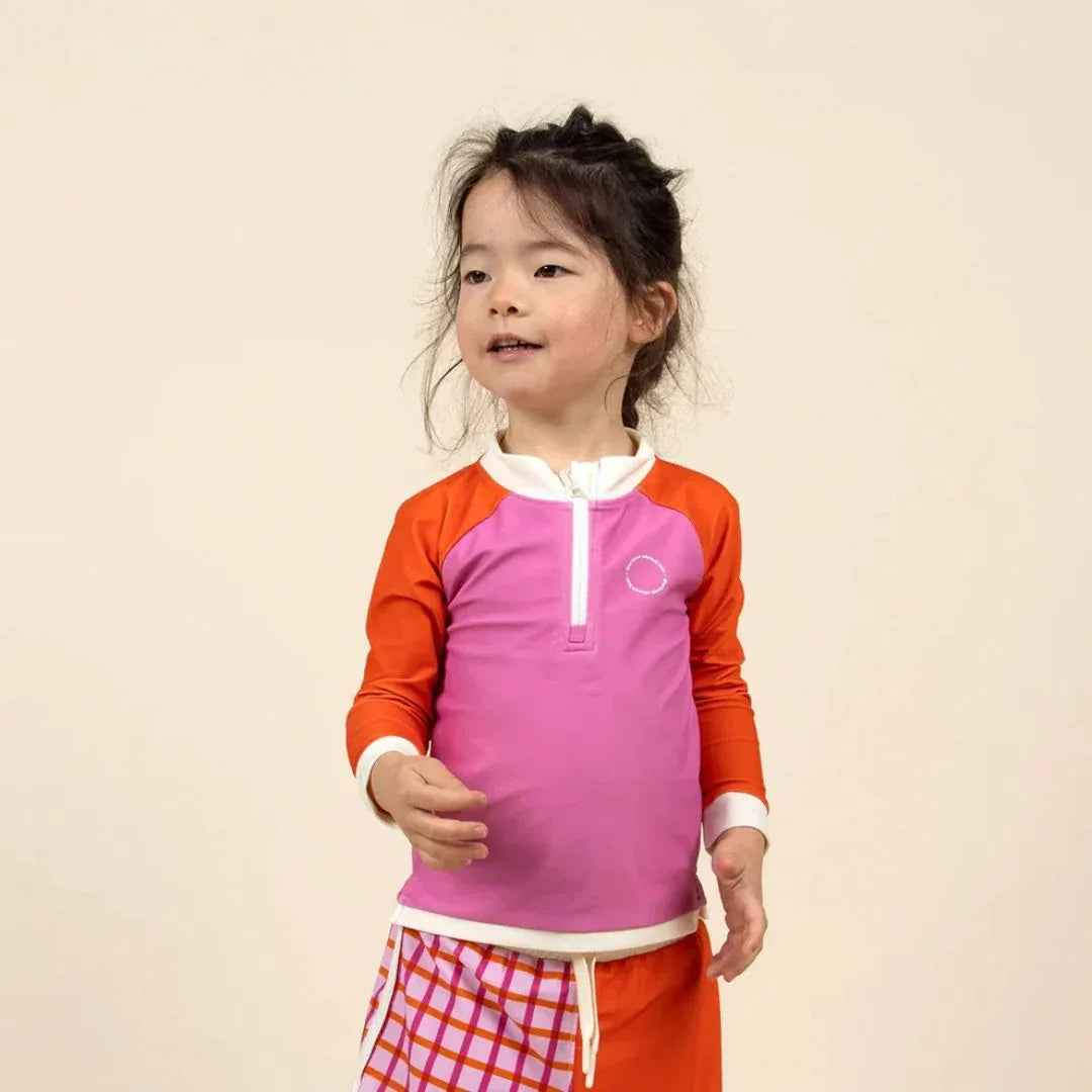 KiETLA® Otroška kopalna majica z dolgimi rokavi Pink/Red Ki ET LA