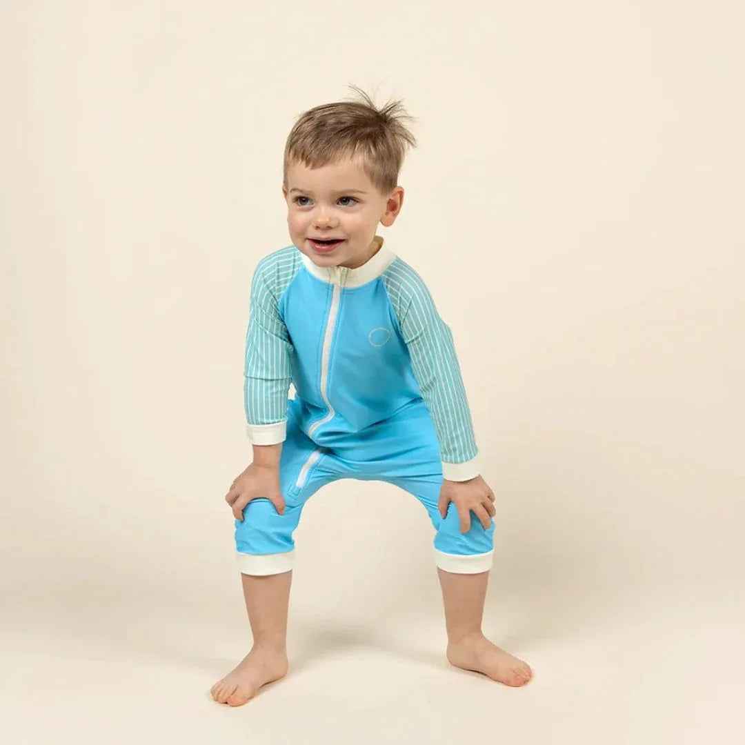 KiETLA® Otroške daljše enodelne kopalke Blue/Striped Ki ET LA
