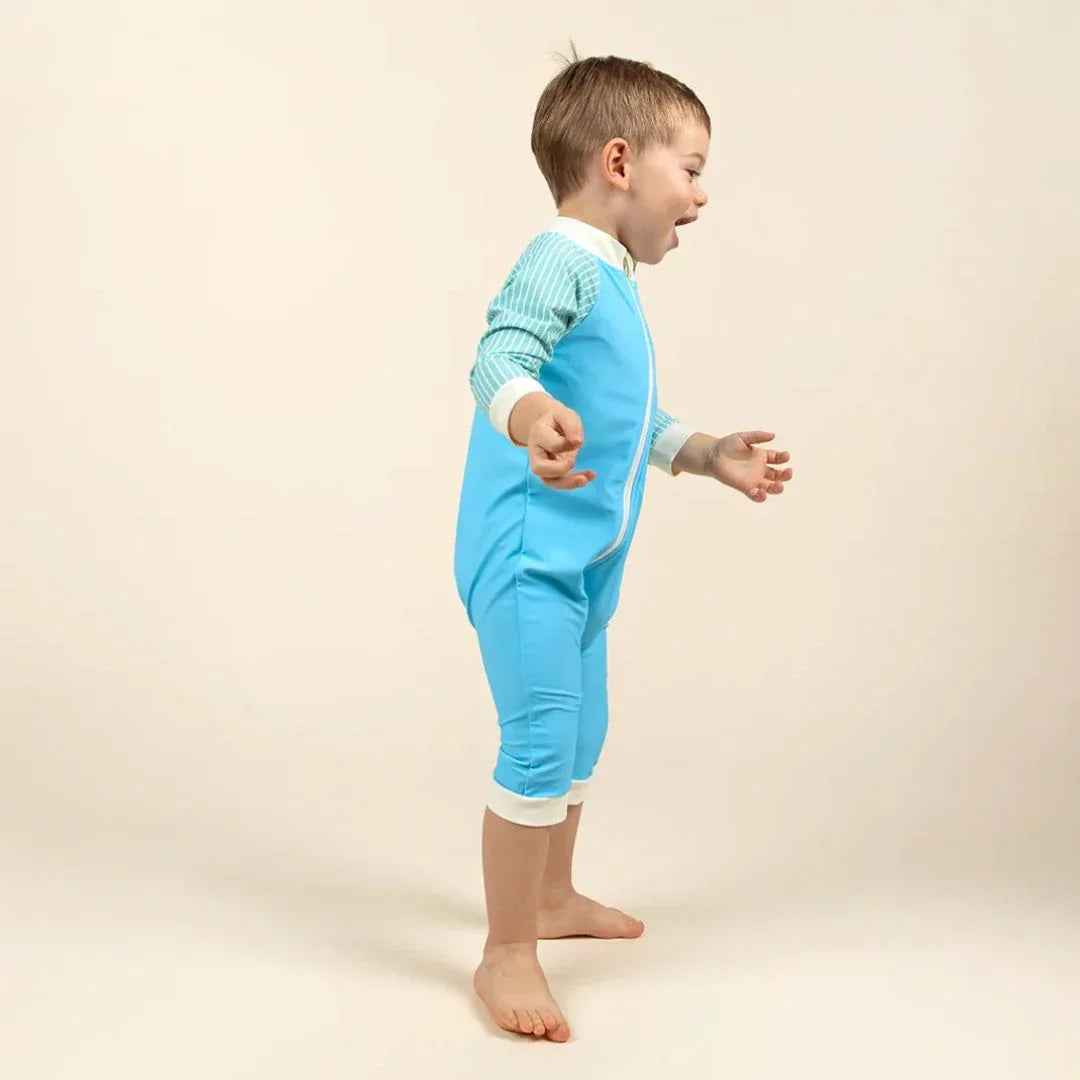 KiETLA® Otroške daljše enodelne kopalke Blue/Striped Ki ET LA