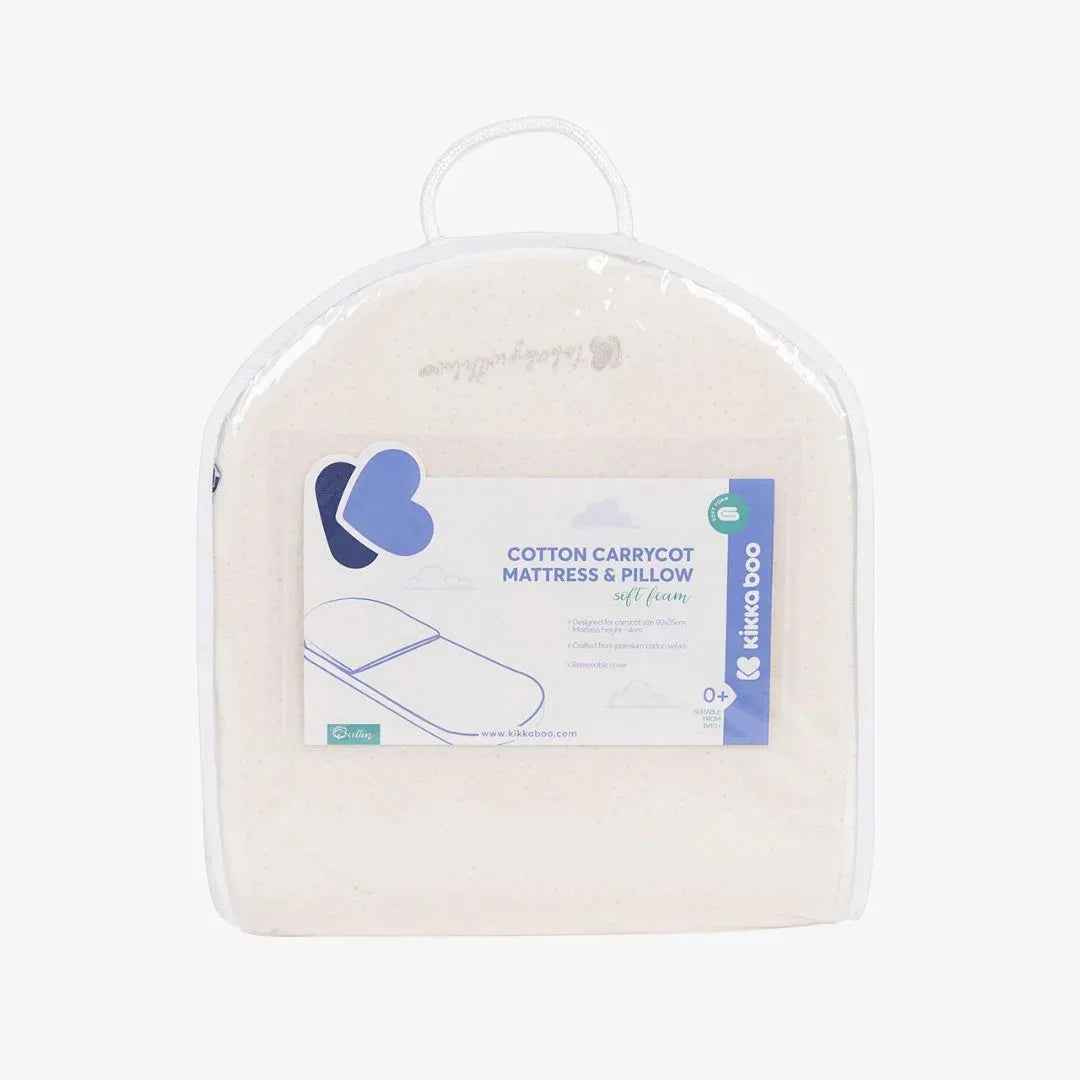 KikkaBoo® Vzmetnica za košaro z vzglavnikom Airknit White 80 × 35 cm KikkaBoo