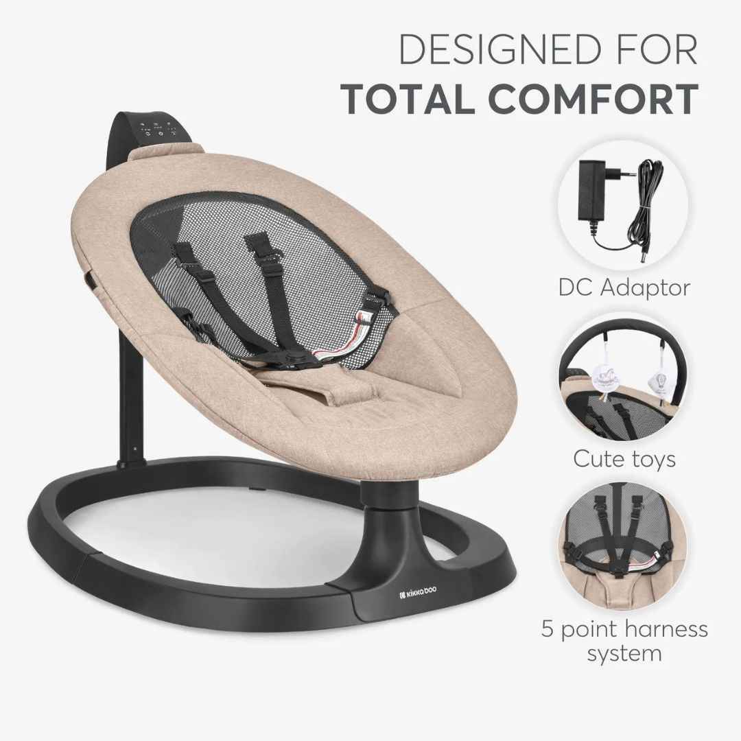 KikkaBoo® Električni gugalnik Zazu Beige KikkaBoo