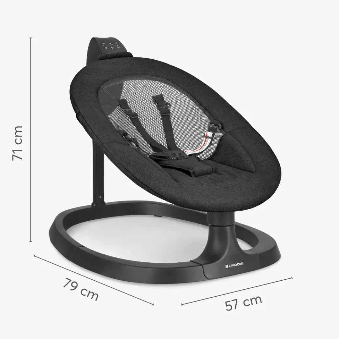 KikkaBoo® Električni gugalnik Zazu Black KikkaBoo