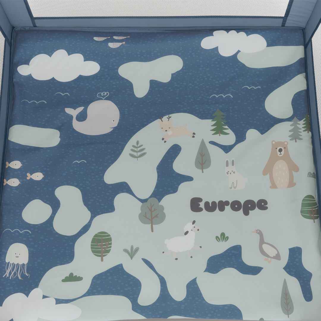 KikkaBoo® Otroška stajica Enjoy Europe Blue 2026 KikkaBoo