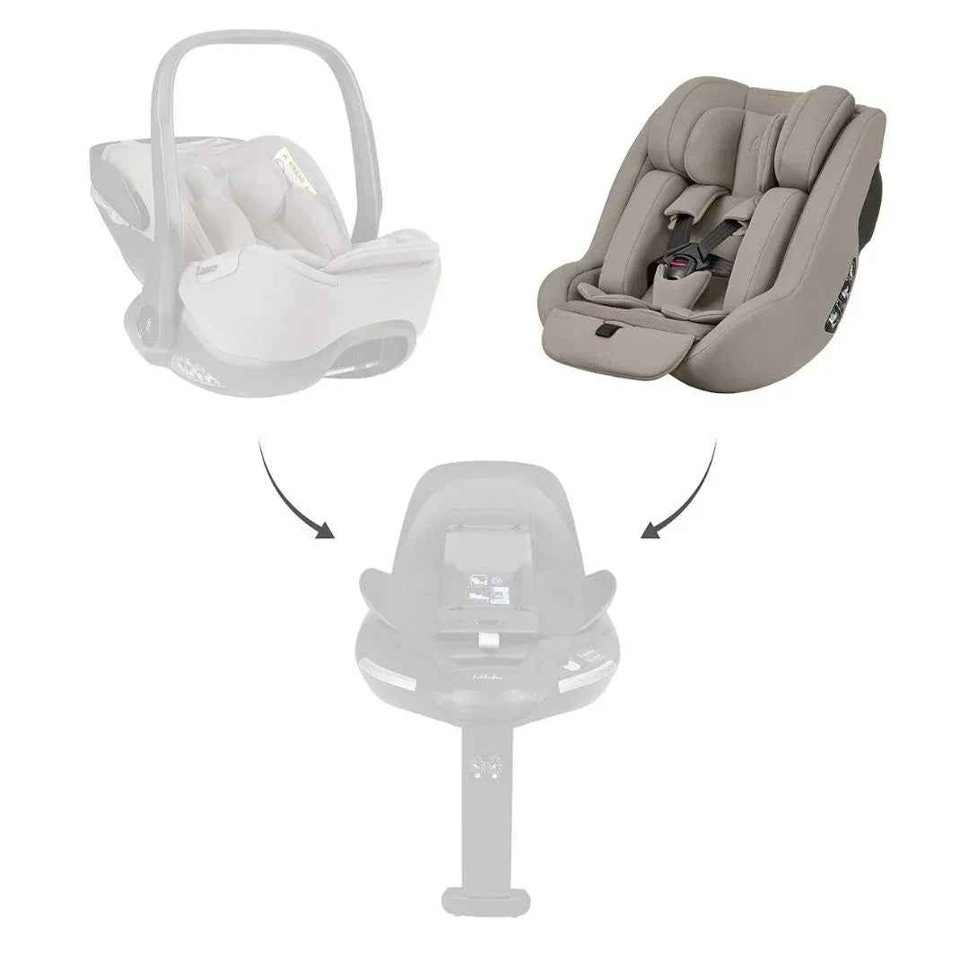 KikkaBoo® Platinum Otroški avtosedež i-Class Plus i-SIZE (40-105 cm) Champagne + vrtljiva Isofix baza 360 Noir KikkaBoo