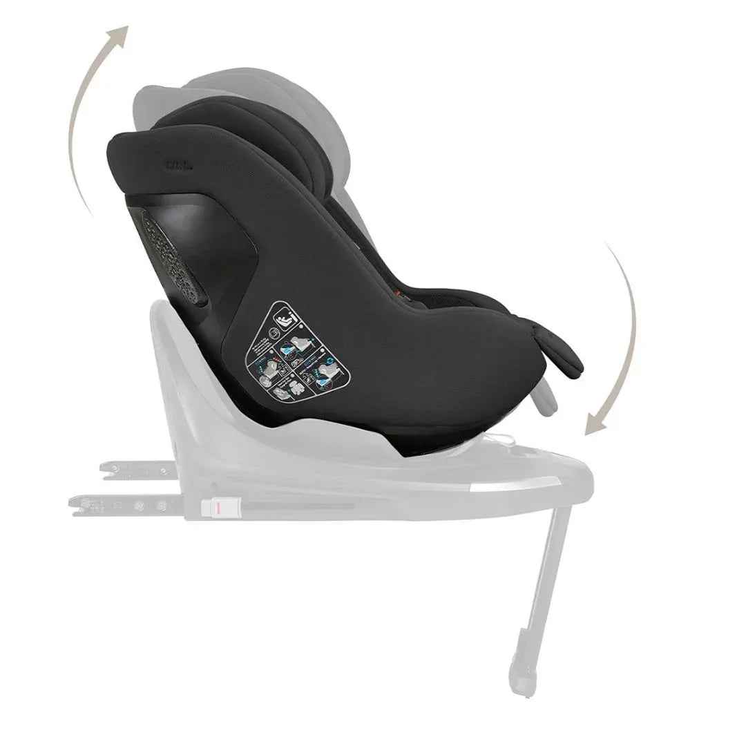 KikkaBoo® Platinum Otroški avtosedež i-Class Plus i-SIZE (40-105 cm) + vrtljiva Isofix baza 360 Noir KikkaBoo