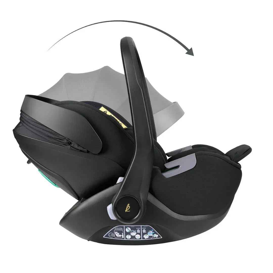 KikkaBoo® Platinum Otroški avtosedež i-Class i-SIZE (40-87 cm) + vrtljiva Isofix baza 360 Noir KikkaBoo