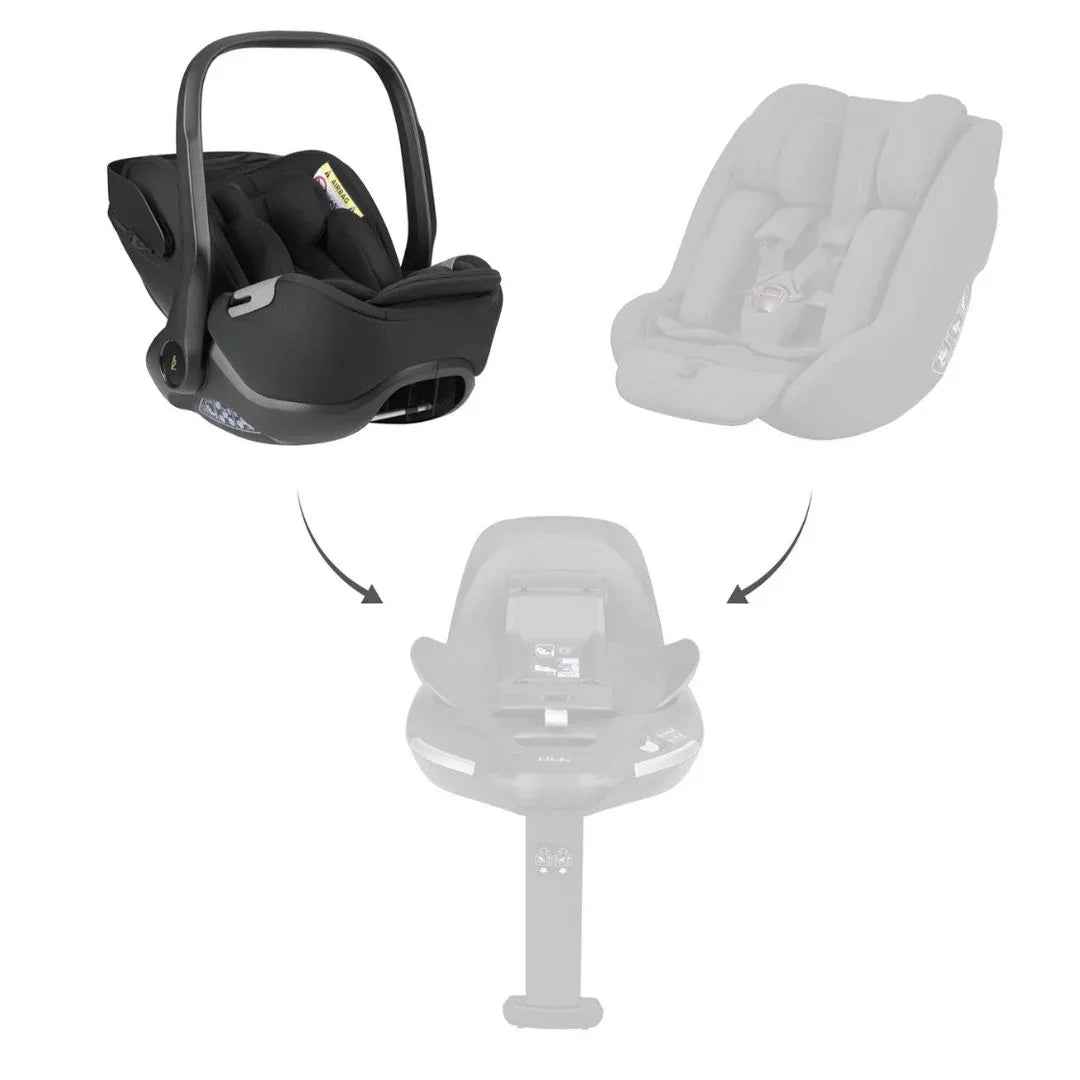 KikkaBoo® Platinum Otroški avtosedež i-Class i-SIZE (40-87 cm) + vrtljiva Isofix baza 360 Noir KikkaBoo