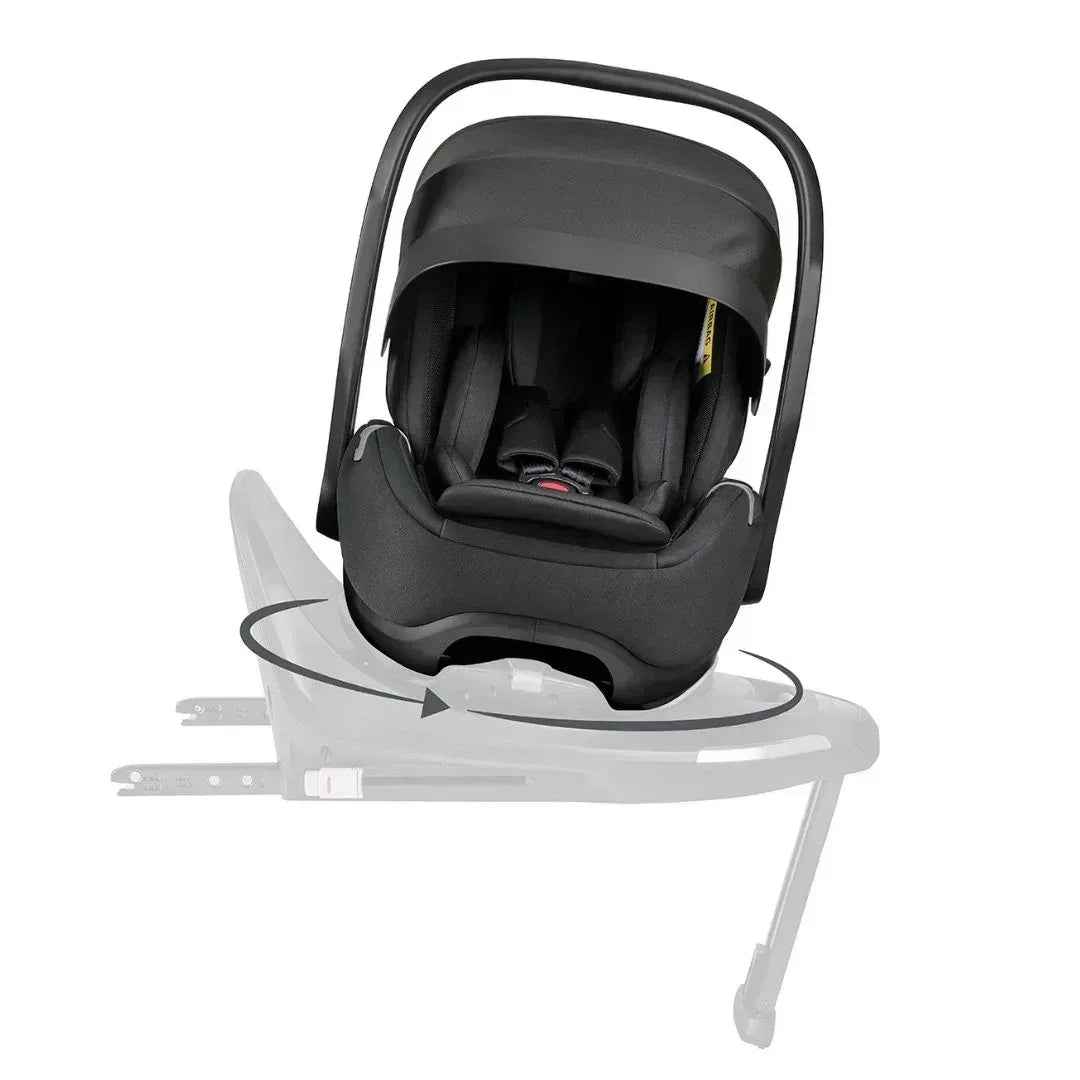 KikkaBoo® Platinum Otroški voziček 4v1 Goya Mocca + Avtosedež i-Class i-SIZE (40-87 cm) Noir + Vrtljiva Isofix baza i-Class 360 KikkaBoo