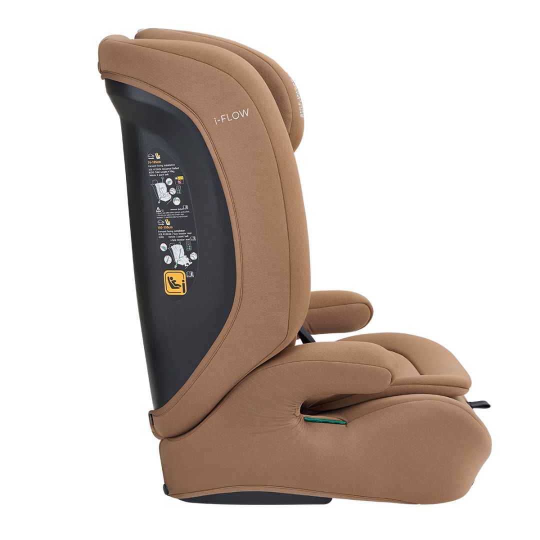 KikkaBoo® Otroški avtosedež i-Flow i-SIZE (76-150 cm) Mocha KikkaBoo