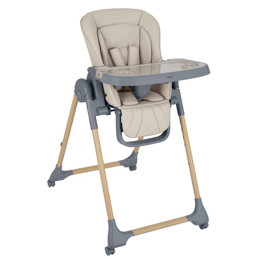 KikkaBoo® Otroški stol za hranjenje Olive 2 Beige KikkaBoo