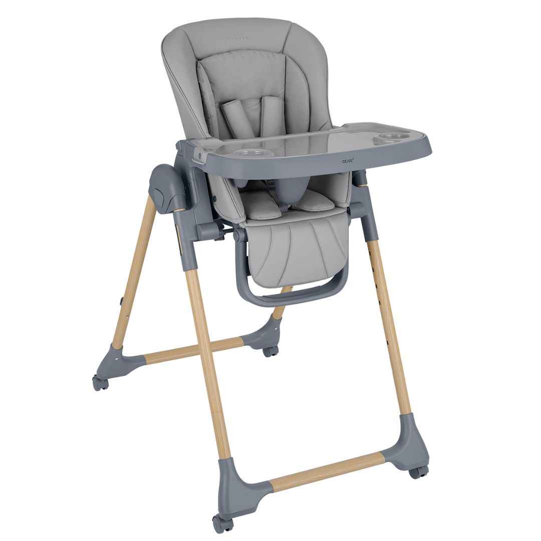 KikkaBoo® Otroški stol za hranjenje Olive 2 Grey KikkaBoo