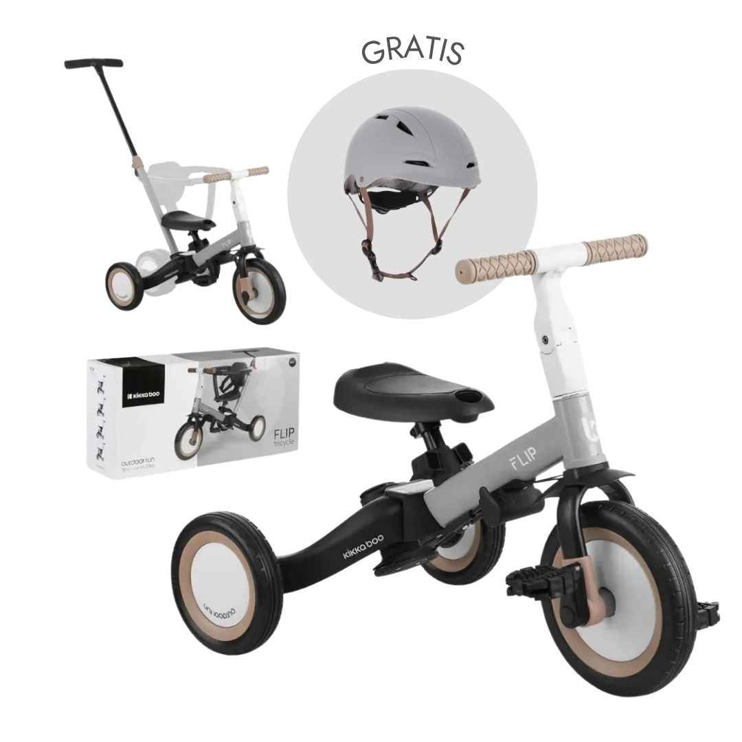 KikkaBoo® Otroški tricikel 5in1 Flip + GRATIS čelada Grey KikkaBoo