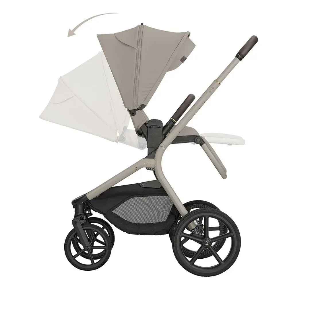 KikkaBoo® Platinum Otroški voziček 4v1 Goya + Avtosedež i-Class i-SIZE (40-87 cm) Champagne + Vrtljiva Isofix baza i-Class 360 KikkaBoo
