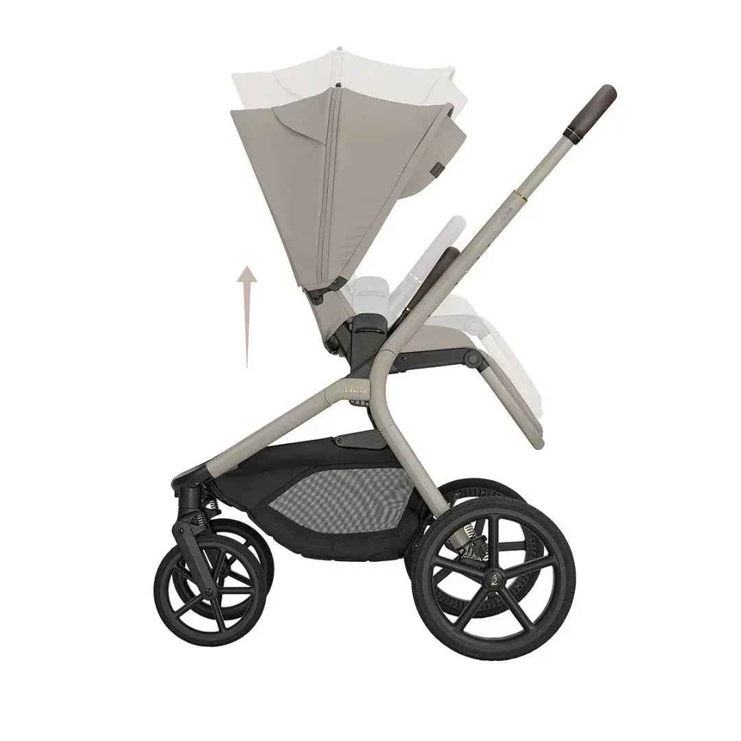 KikkaBoo® Platinum Otroški voziček 4v1 Goya + Avtosedež i-Class i-SIZE (40-87 cm) Champagne + Vrtljiva Isofix baza i-Class 360 KikkaBoo