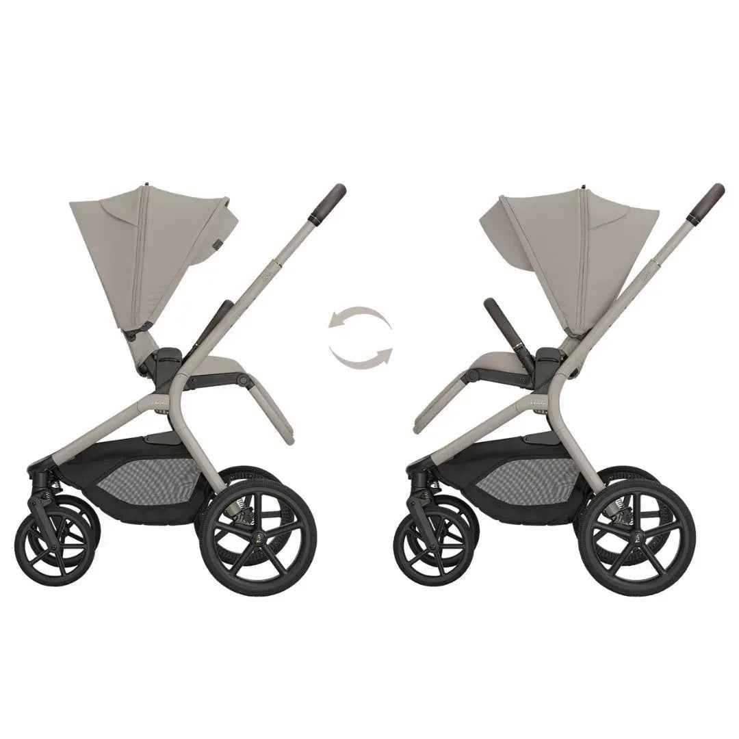 KikkaBoo® Platinum Otroški voziček 4v1 Goya + Avtosedež i-Class i-SIZE (40-87 cm) Champagne + Vrtljiva Isofix baza i-Class 360 KikkaBoo