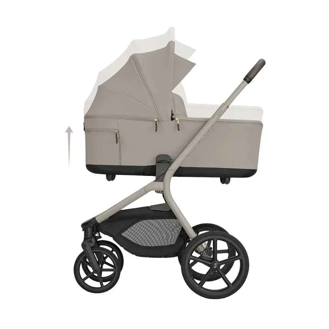 KikkaBoo® Platinum Otroški voziček 4v1 Goya + Avtosedež i-Class i-SIZE (40-87 cm) Champagne + Vrtljiva Isofix baza i-Class 360 KikkaBoo