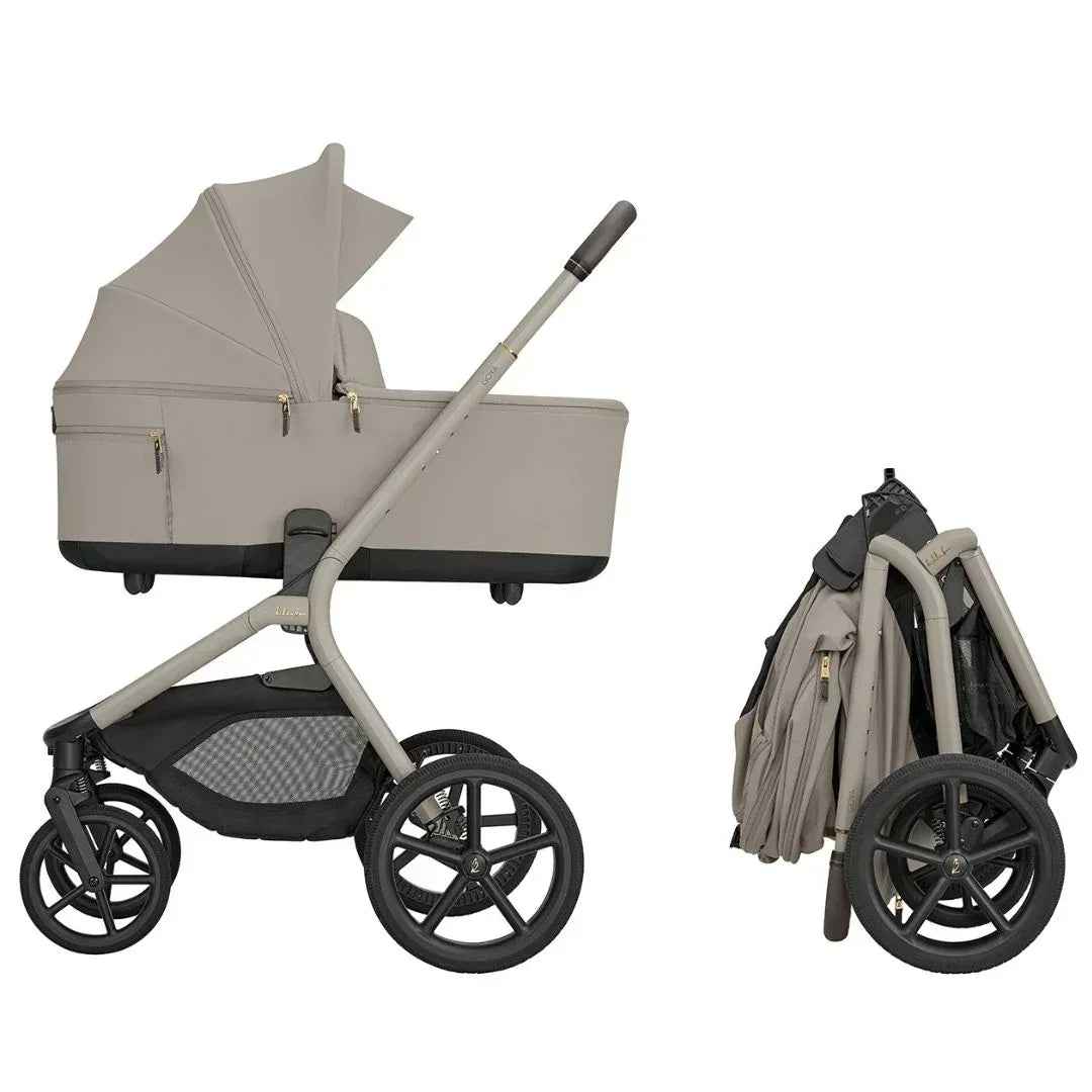 KikkaBoo® Platinum Otroški voziček 4v1 Goya + Avtosedež i-Class i-SIZE (40-87 cm) Champagne + Vrtljiva Isofix baza i-Class 360 KikkaBoo