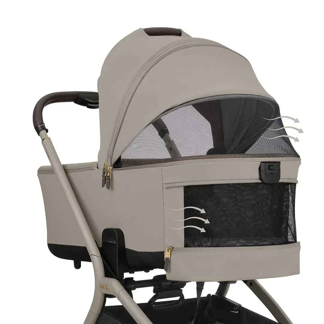 KikkaBoo® Platinum Otroški voziček 4v1 Goya + Avtosedež i-Class i-SIZE (40-87 cm) Champagne + Vrtljiva Isofix baza i-Class 360 KikkaBoo