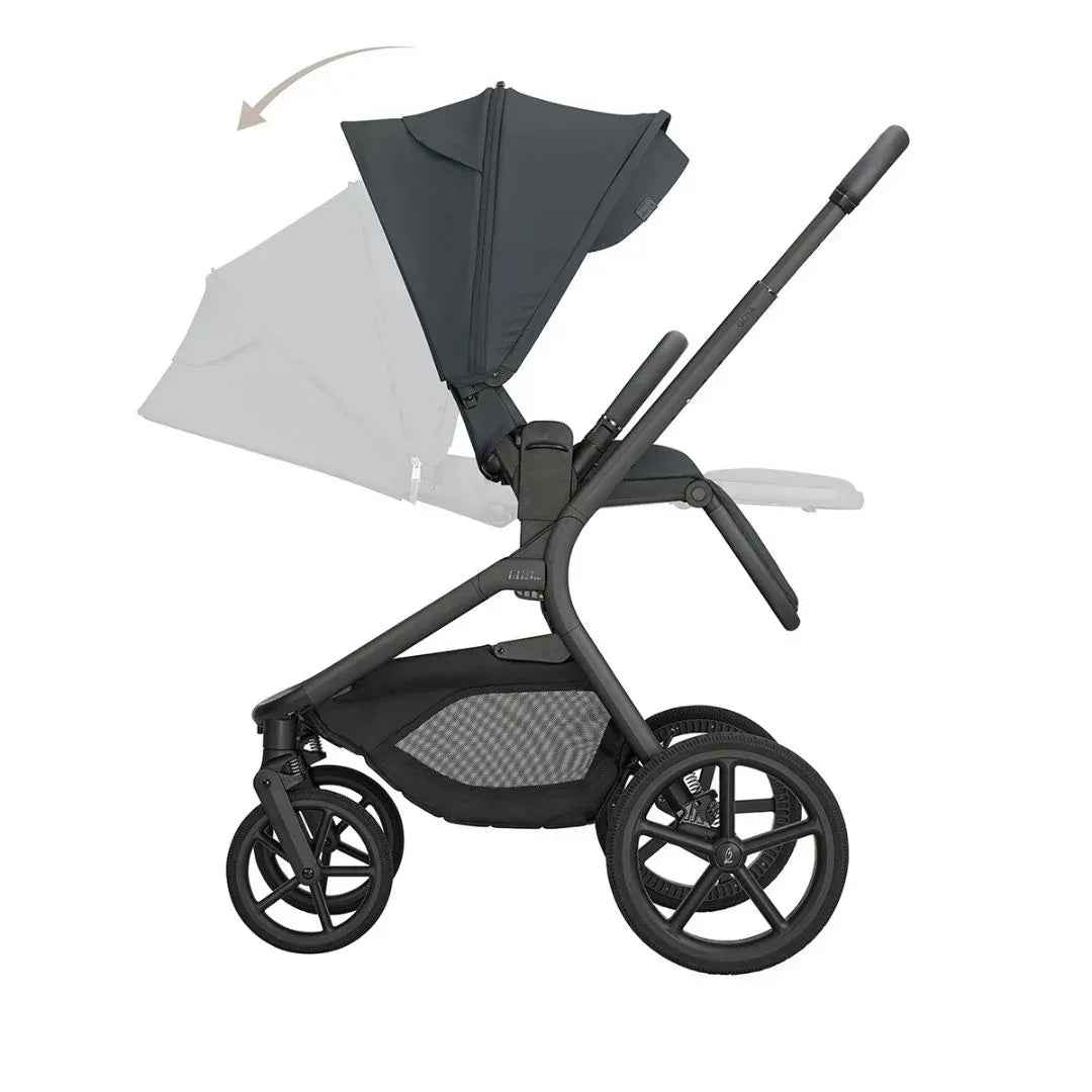 KikkaBoo® Platinum Otroški voziček 4v1 Goya Graphite + Avtosedež i-Class i-SIZE (40-87 cm) Noir + Vrtljiva Isofix baza i-Class 360 KikkaBoo