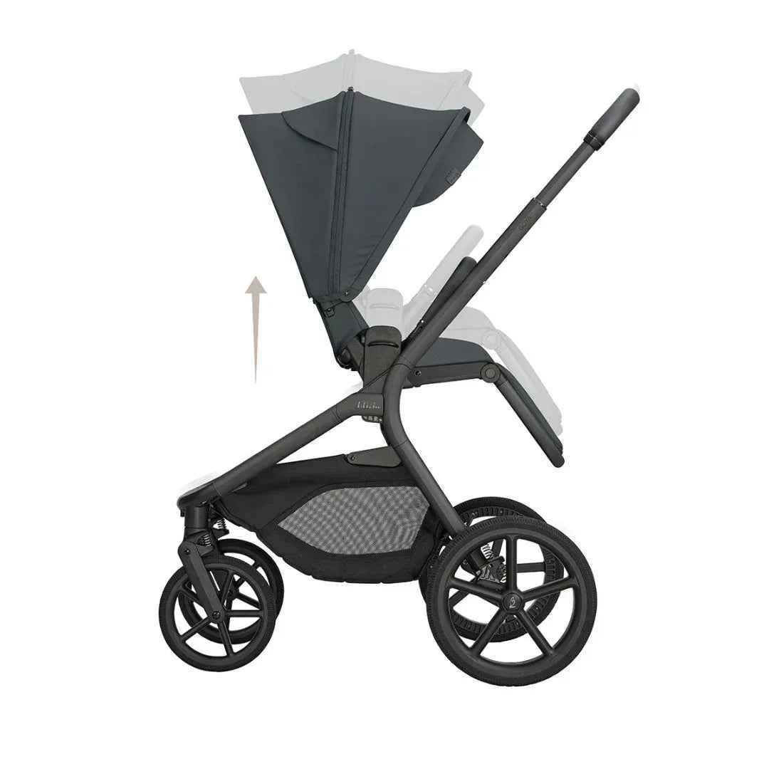 KikkaBoo® Platinum Otroški voziček 4v1 Goya Graphite + Avtosedež i-Class i-SIZE (40-87 cm) Noir + Vrtljiva Isofix baza i-Class 360 KikkaBoo