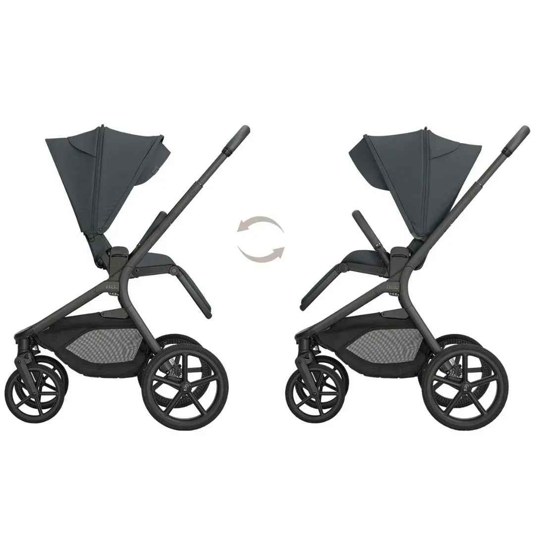 KikkaBoo® Platinum Otroški voziček 4v1 Goya Graphite + Avtosedež i-Class i-SIZE (40-87 cm) Noir + Vrtljiva Isofix baza i-Class 360 KikkaBoo