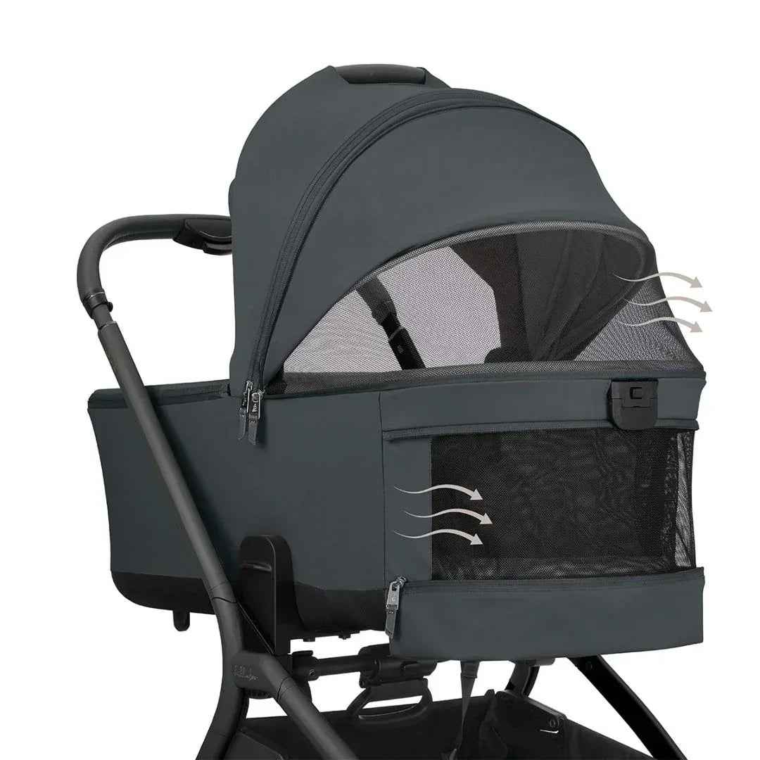 KikkaBoo® Platinum Otroški voziček 4v1 Goya Graphite + Avtosedež i-Class i-SIZE (40-87 cm) Noir + Vrtljiva Isofix baza i-Class 360 KikkaBoo